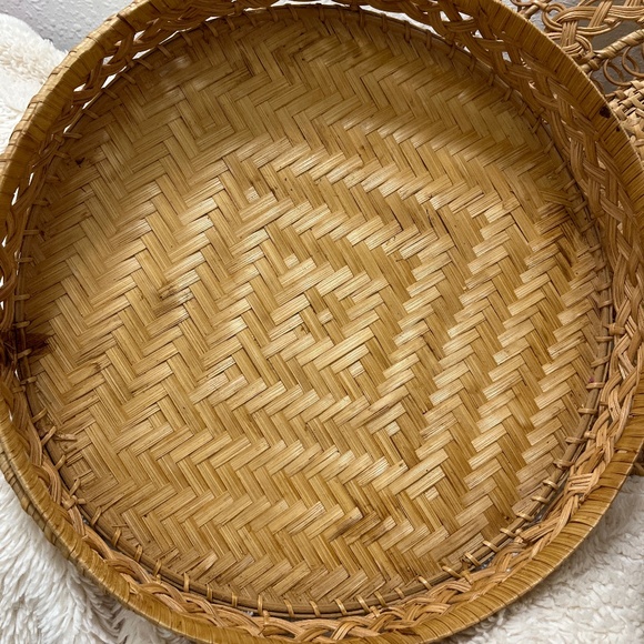 5 Piece Ceramic Crudité Set in Wicker Basket - Picture 7 of 14